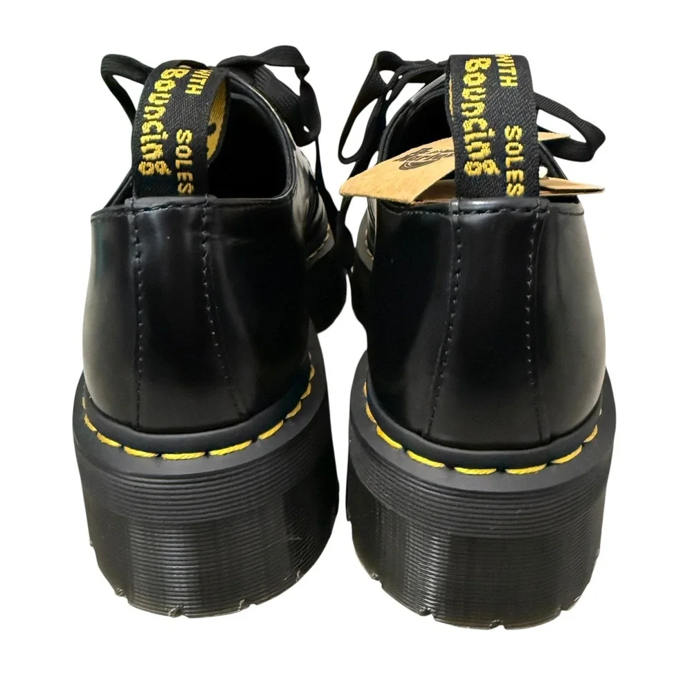 NWT Dr. Martens Holly Quad‎ Platform Oxford Shoes Black Leather US W10 (EU 42)